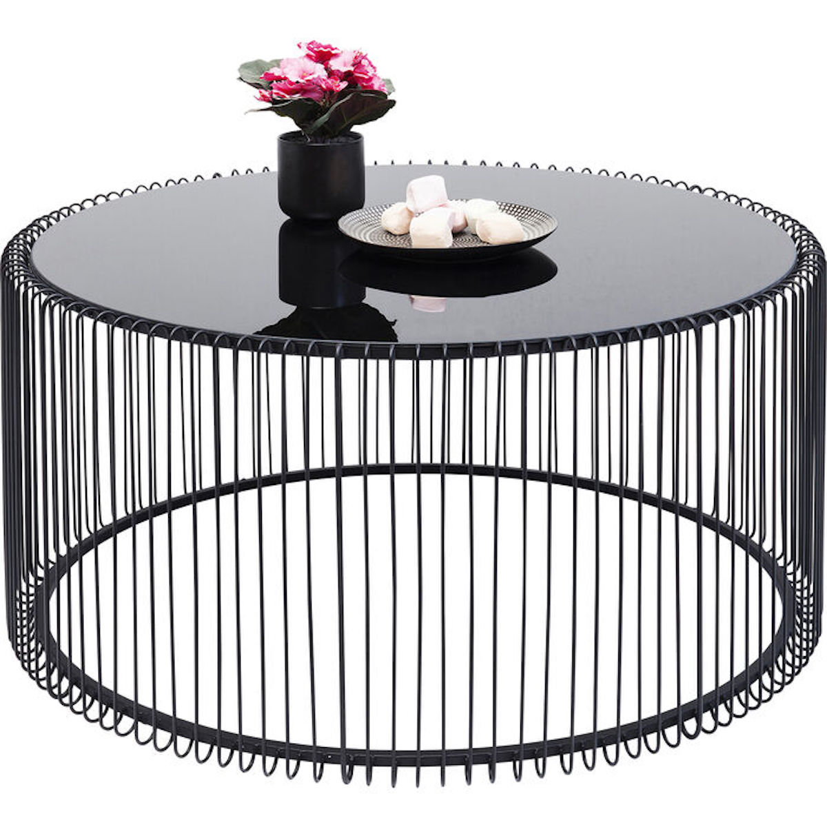 Table basse Wire Uno noir Ø80cm Kare Design