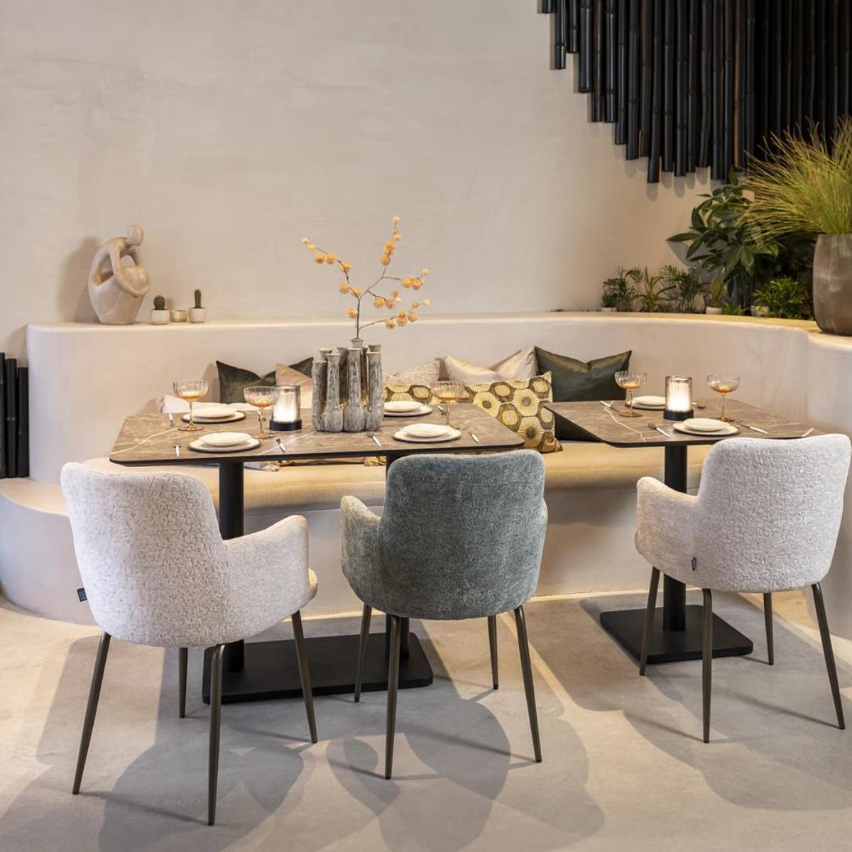 Table bistro carré 75x75cm BREST Coco Maison noir/gris clair