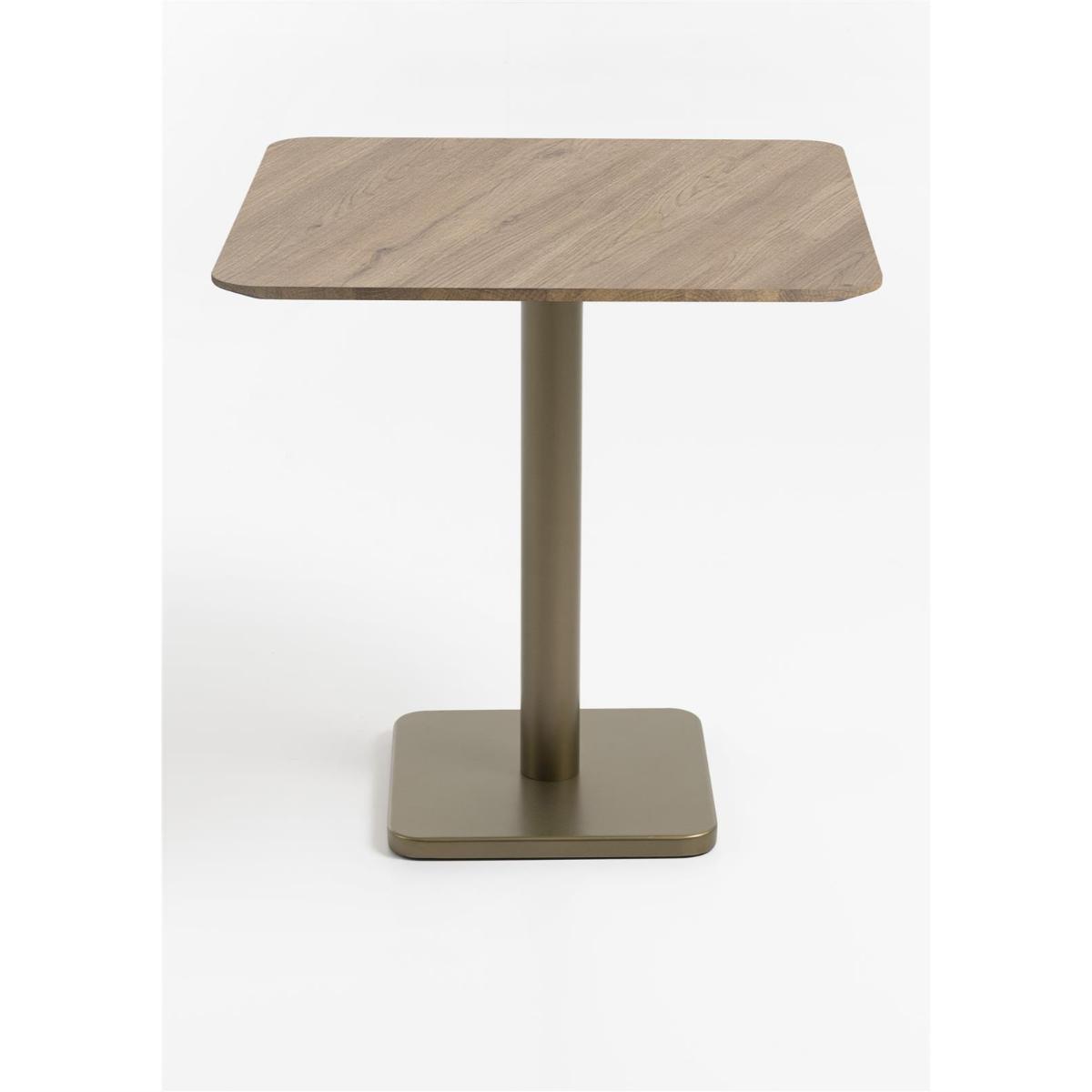 Table bistro carré 75x75cm BREST Coco Maison or/chêne foncé