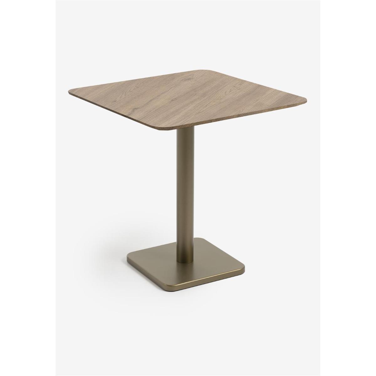 Table bistro carré 75x75cm BREST Coco Maison or/chêne foncé