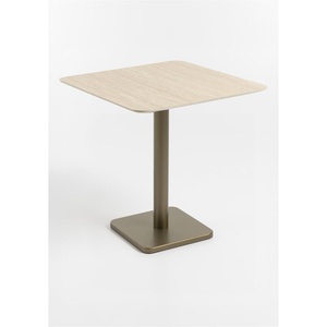 Table bistro carré 75x75cm BREST Coco Maison or/travertin