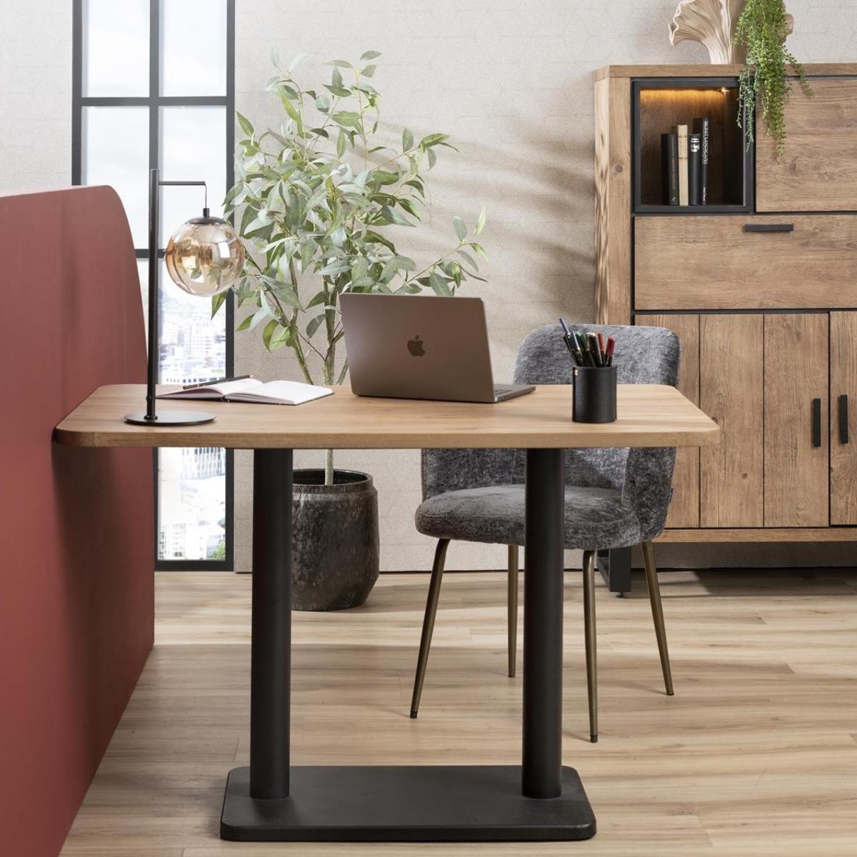 Table bistro rectangle 75x120cm BREST Coco Maison noir/chêne foncé