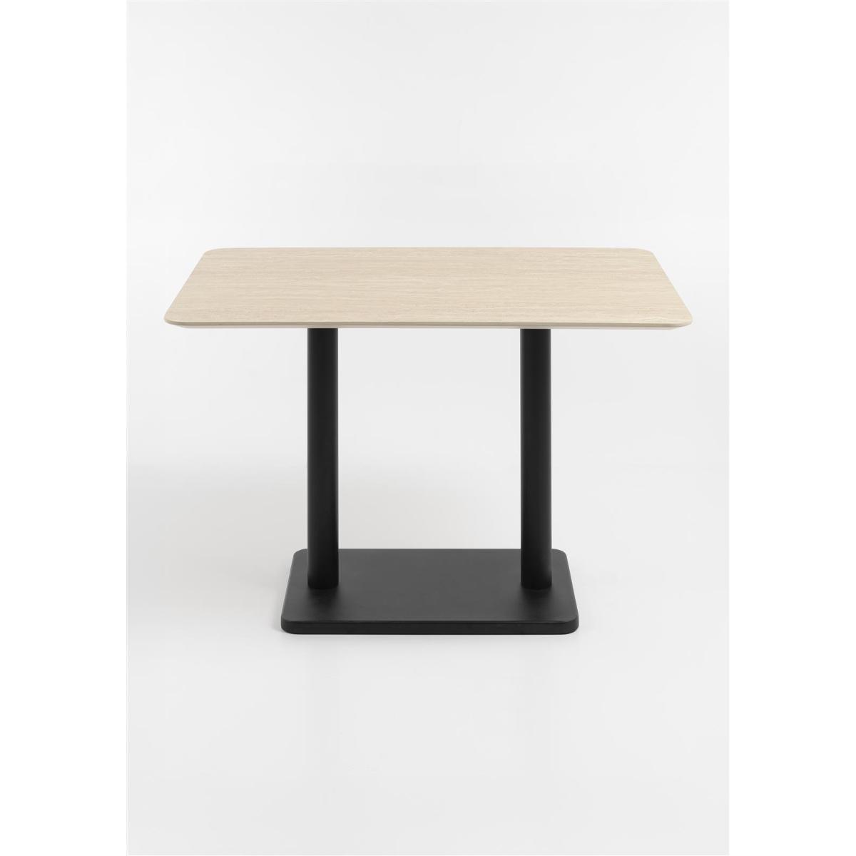 Table bistro rectangle 75x120cm BREST Coco Maison noir/travertin