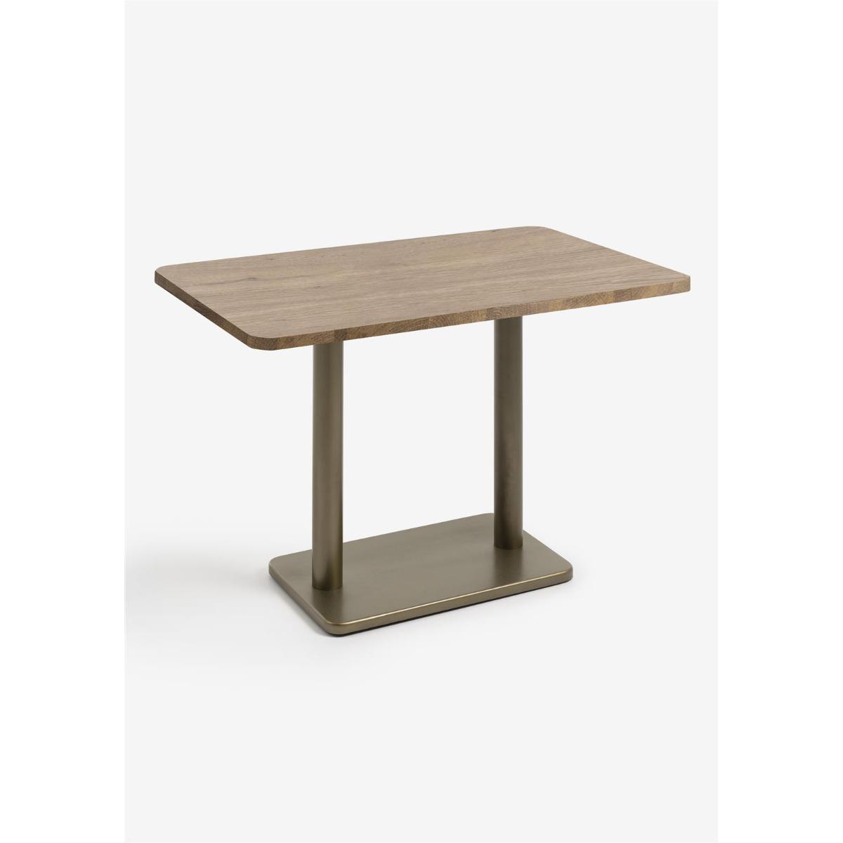 Table bistro rectangle 75x120cm BREST Coco Maison or/chêne foncé