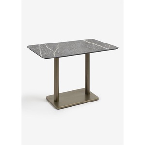 Table bistro rectangle 75x120cm BREST Coco Maison or/gris clair