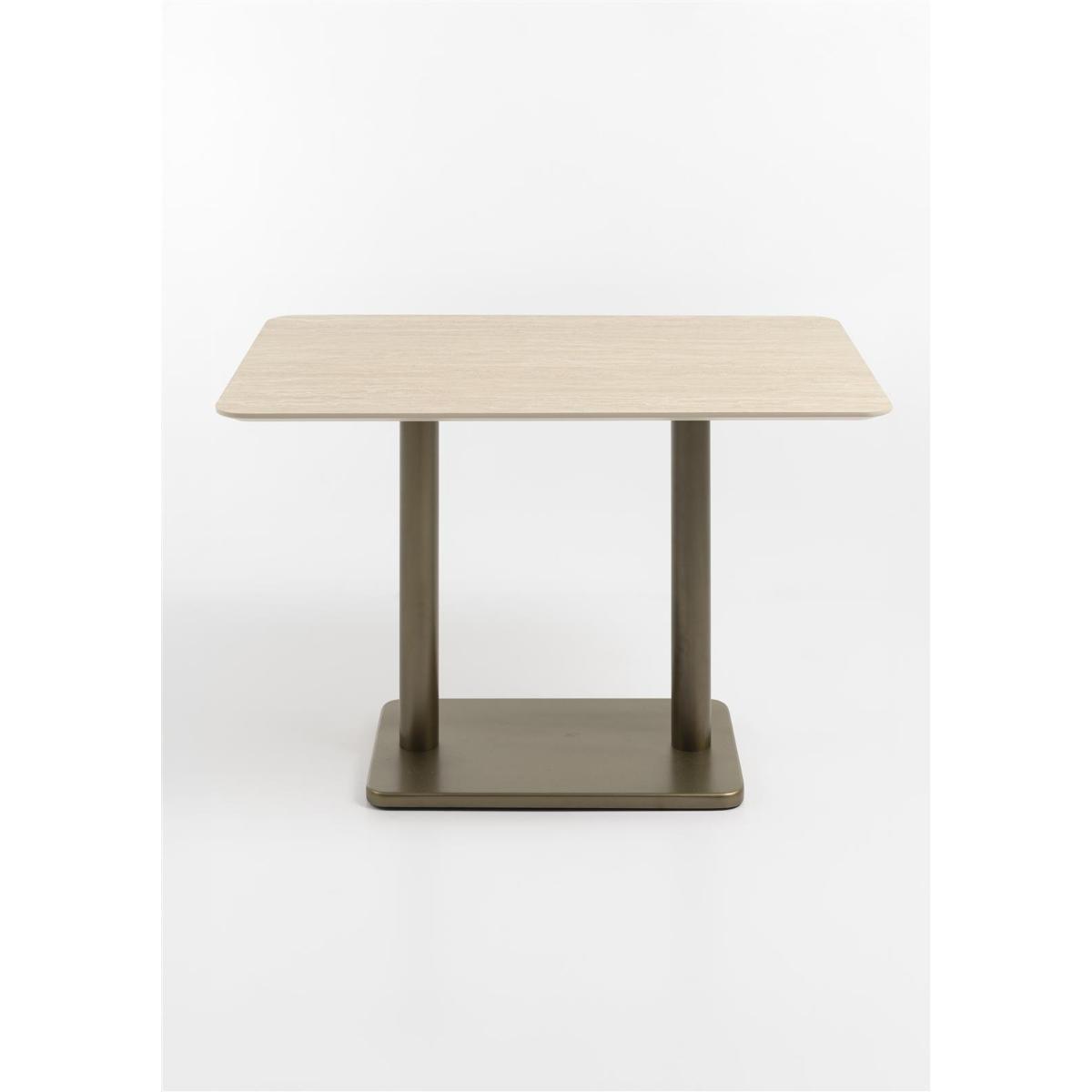 Table bistro rectangle 75x120cm BREST Coco Maison or/travertin