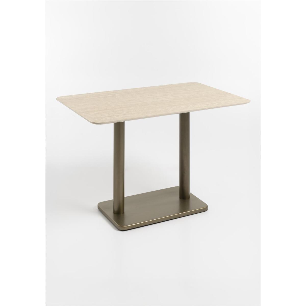 Table bistro rectangle 75x120cm BREST Coco Maison or/travertin