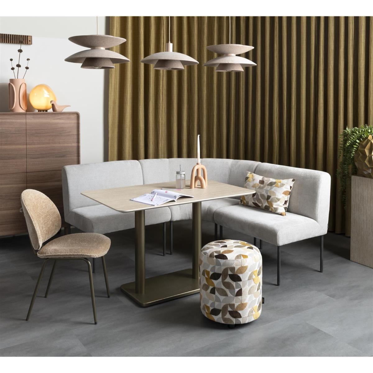 Table bistro rectangle 75x120cm BREST Coco Maison or/travertin