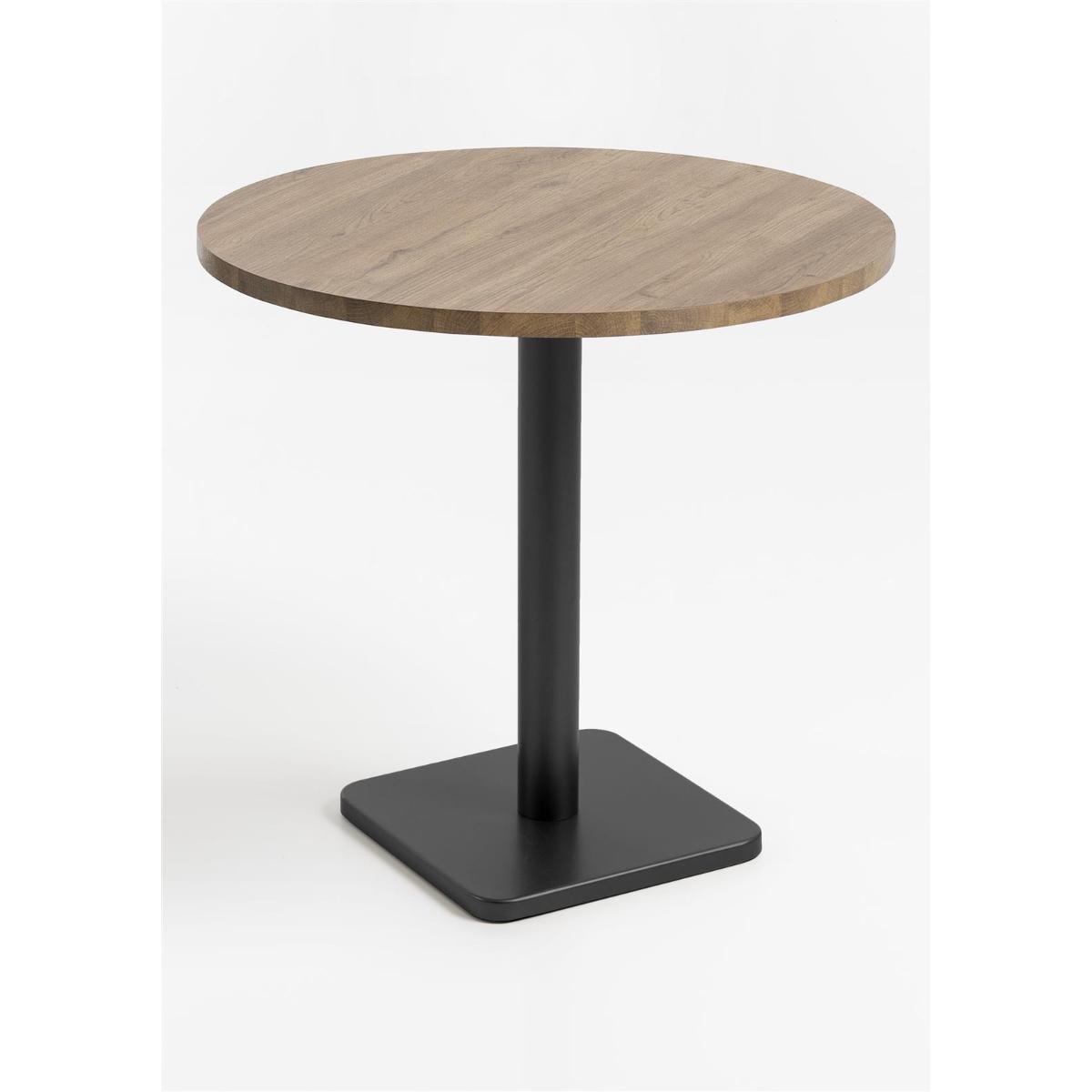 Table bistro ronde 80cm BREST Coco Maison noir/chêne foncé
