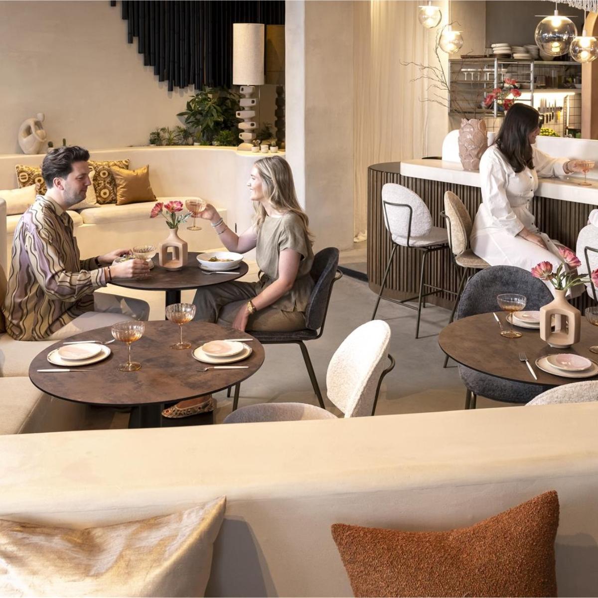 Table bistro ronde 80cm BREST Coco Maison noir/rouille
