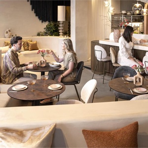 Table bistro ronde 80cm BREST Coco Maison noir/rouille