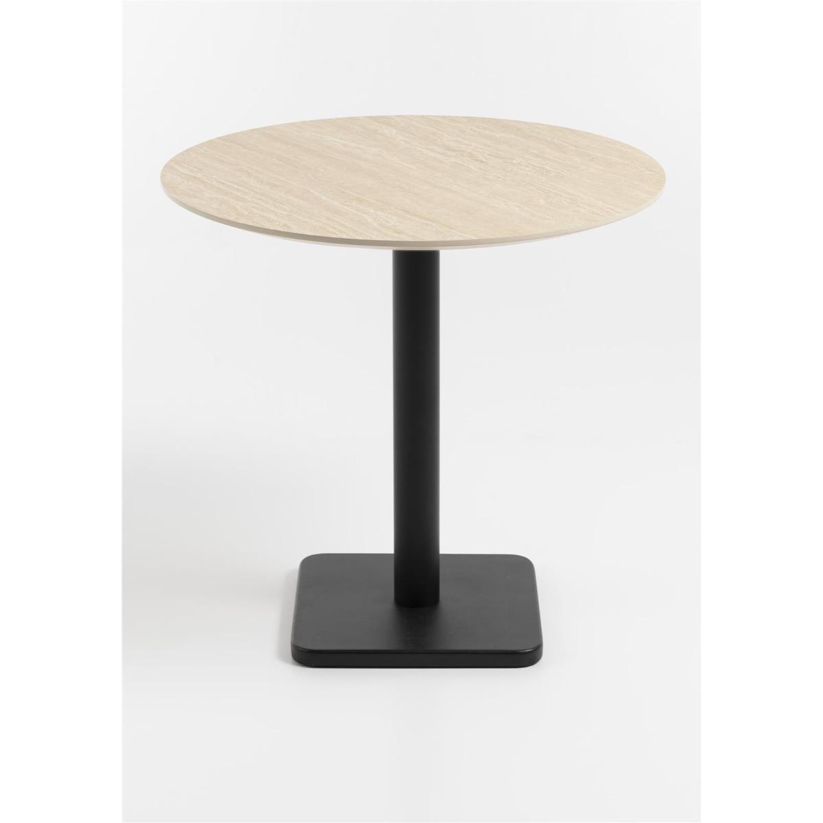 Table bistro ronde 80cm BREST Coco Maison noir/travertine
