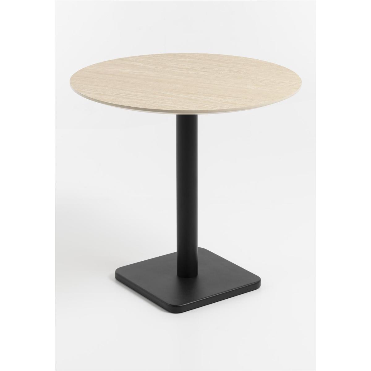 Table bistro ronde 80cm BREST Coco Maison noir/travertine