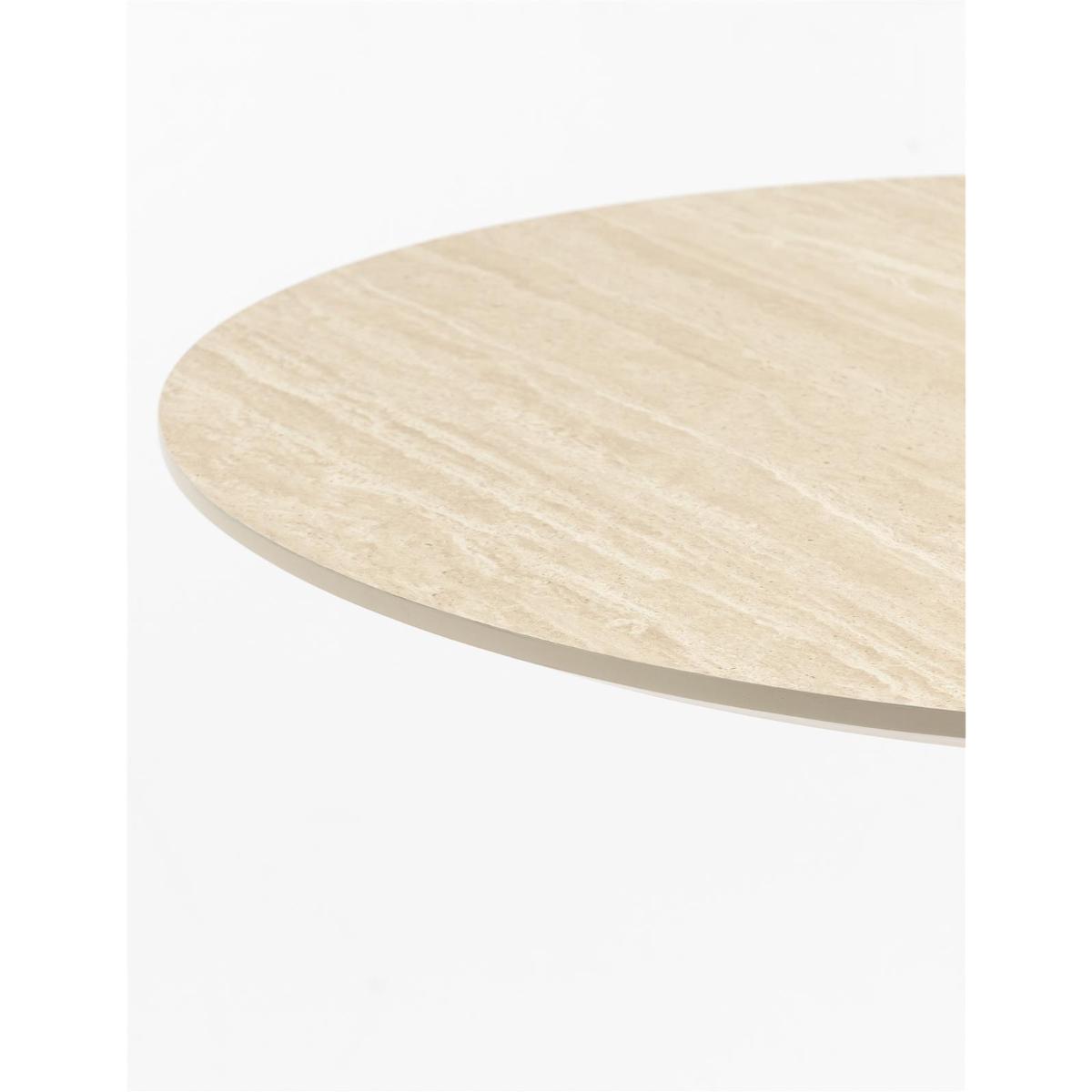 Table bistro ronde 80cm BREST Coco Maison noir/travertine