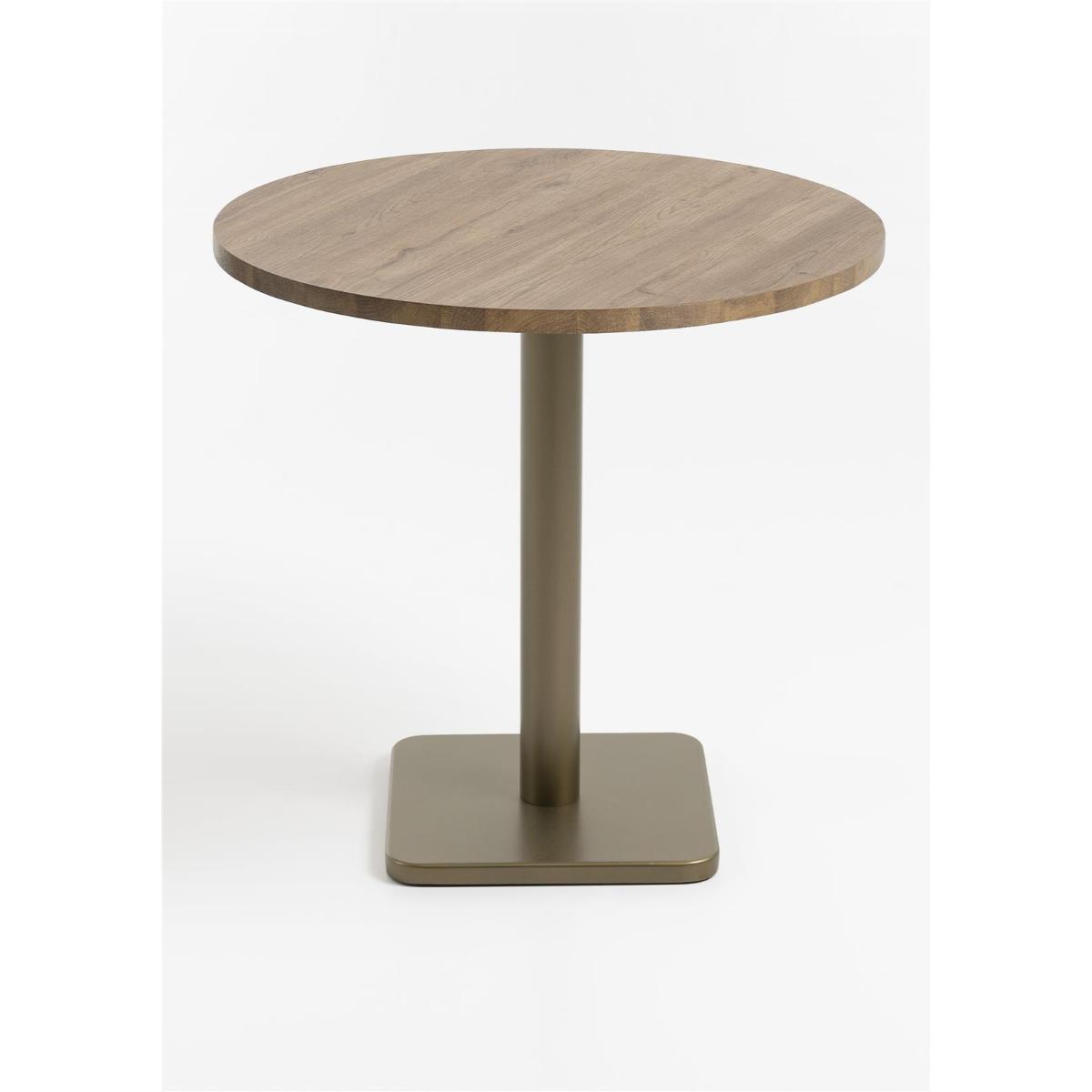 Table bistro ronde 80cm BREST Coco Maison or/chêne foncé