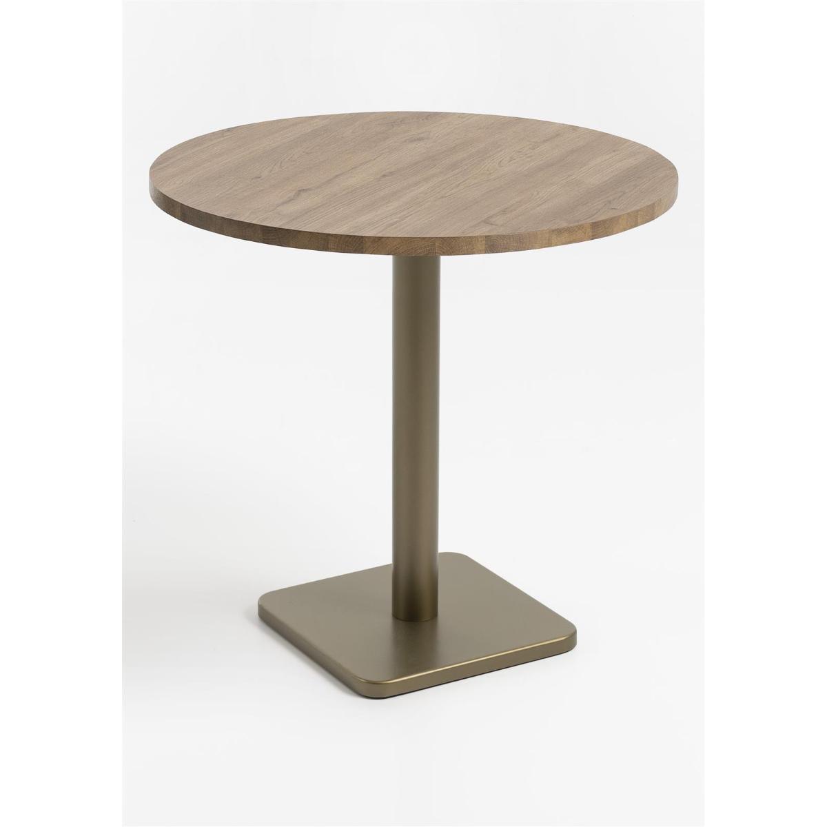 Table bistro ronde 80cm BREST Coco Maison or/chêne foncé