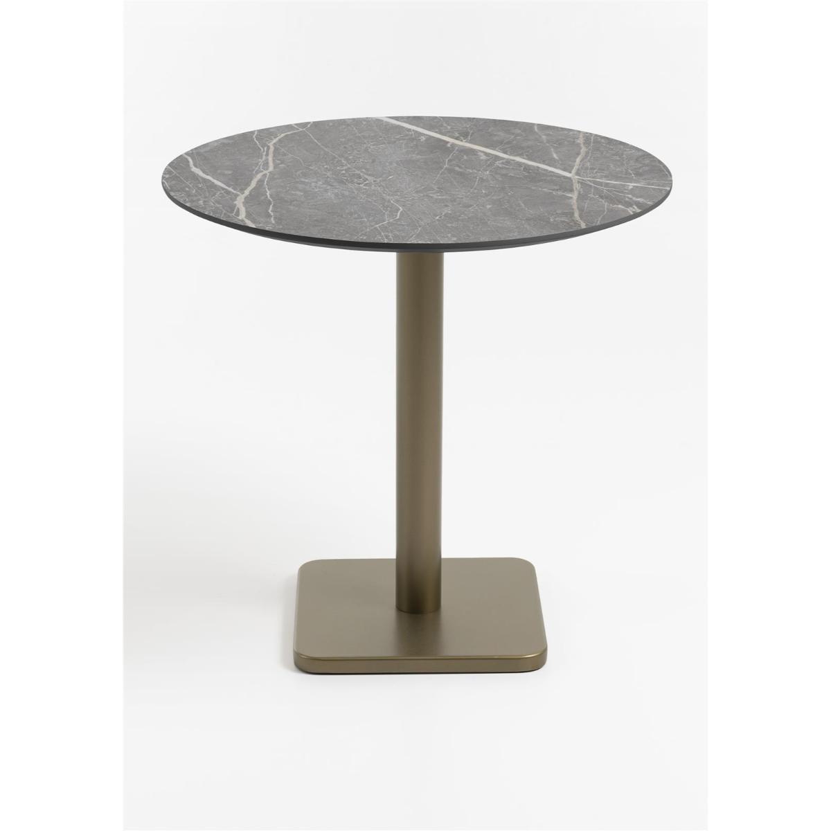 Table bistro ronde 80cm BREST Coco Maison or/gris clair