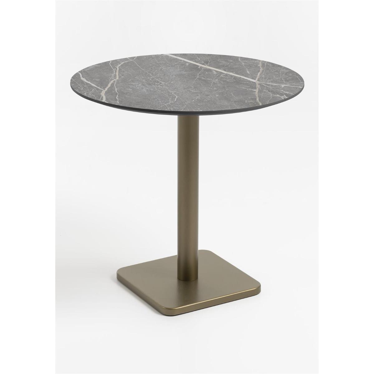 Table bistro ronde 80cm BREST Coco Maison or/gris clair