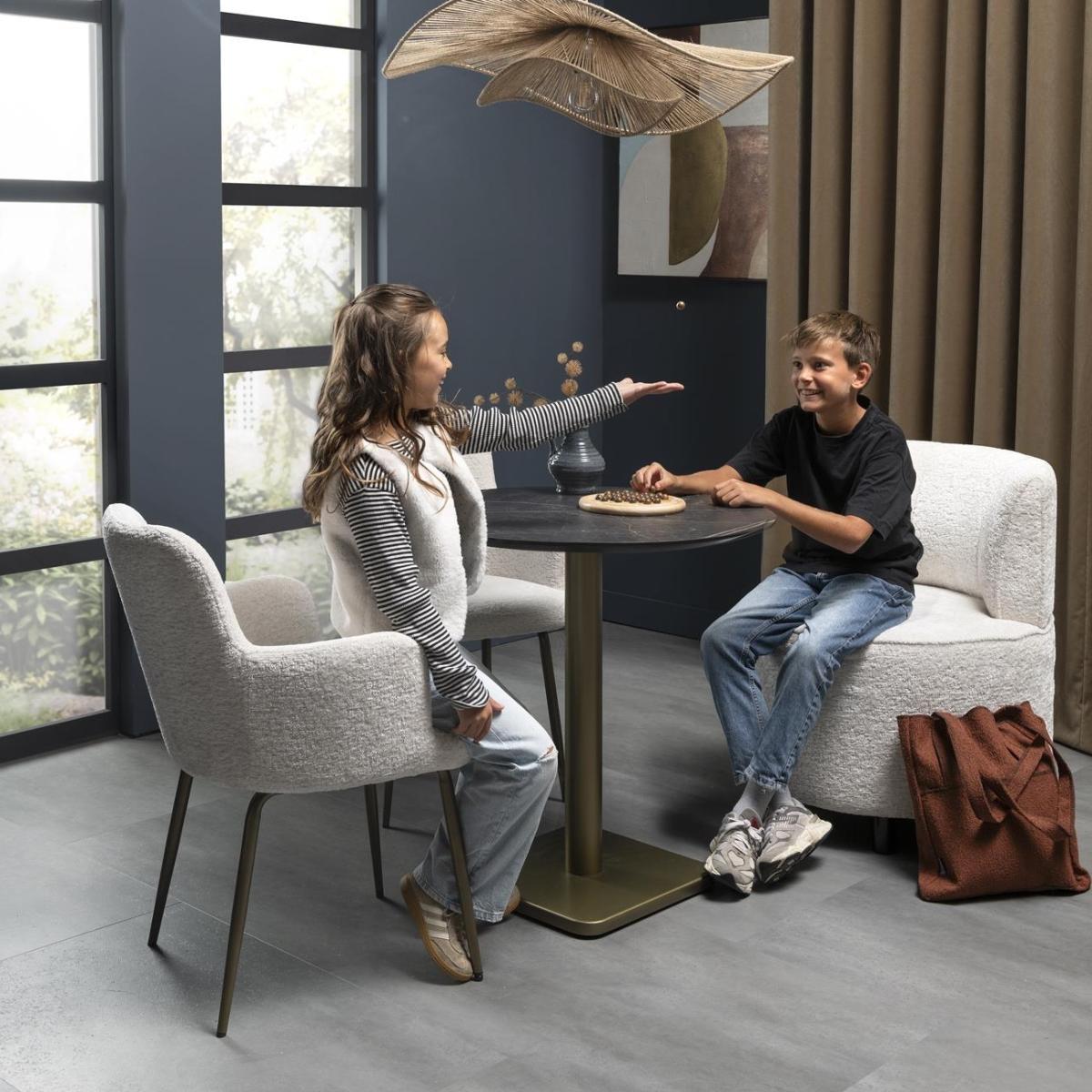 Table bistro ronde 80cm BREST Coco Maison or/onyx