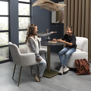 Table bistro ronde 80cm BREST Coco Maison or/onyx
