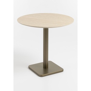 Table bistro ronde 80cm BREST Coco Maison or/travertine