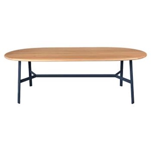 Table chêne ovale 220x95cm SO'O Fermob Indoor bleu abysse