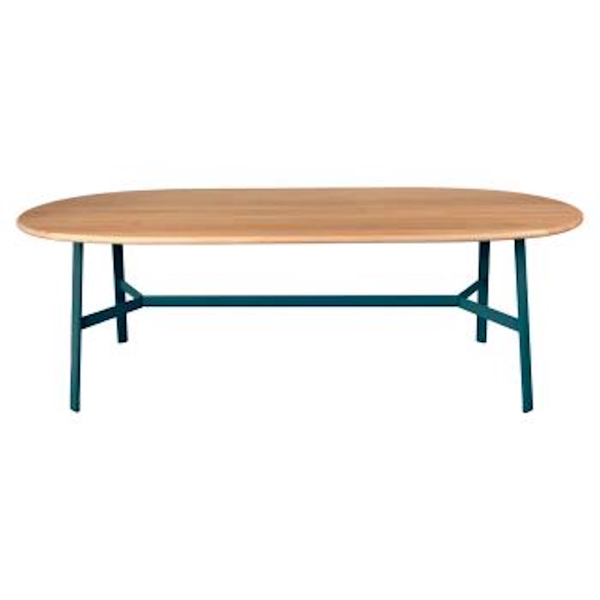 Table chêne ovale 220x95cm SO'O Fermob Indoor bleu acapulco