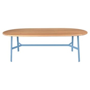 Table chêne ovale 220x95cm SO'O Fermob Indoor bleu maya