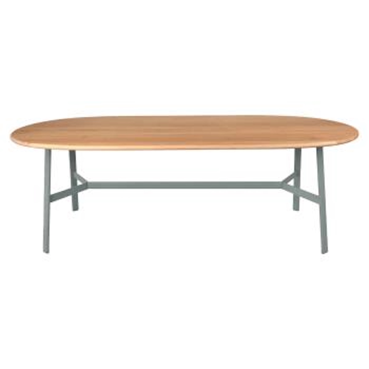 Table chêne ovale 220x95cm SO'O Fermob Indoor gris lapili