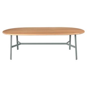 Table chêne ovale 220x95cm SO'O Fermob Indoor gris lapili