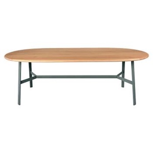 Table chêne ovale 220x95cm SO'O Fermob Indoor gris orage