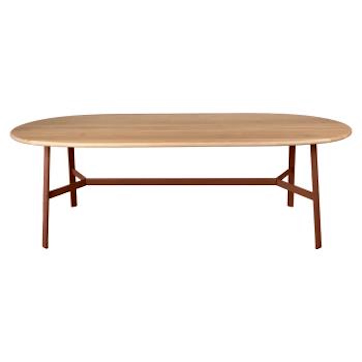 Table chêne ovale 220x95cm SO'O Fermob Indoor ocre rouge