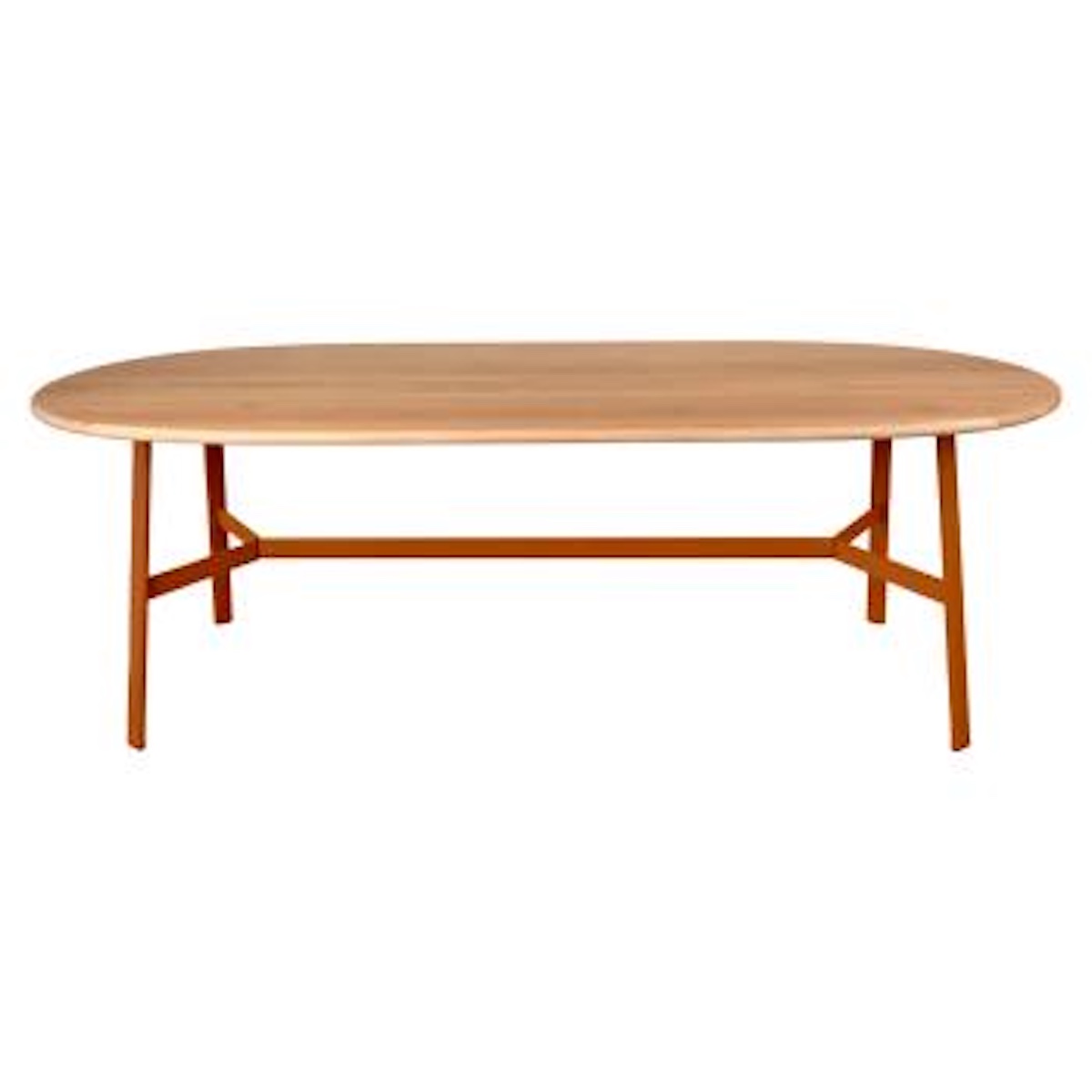Table chêne ovale 220x95cm SO'O Fermob Indoor orange confite