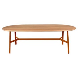 Table chêne ovale 220x95cm SO'O Fermob Indoor orange confite