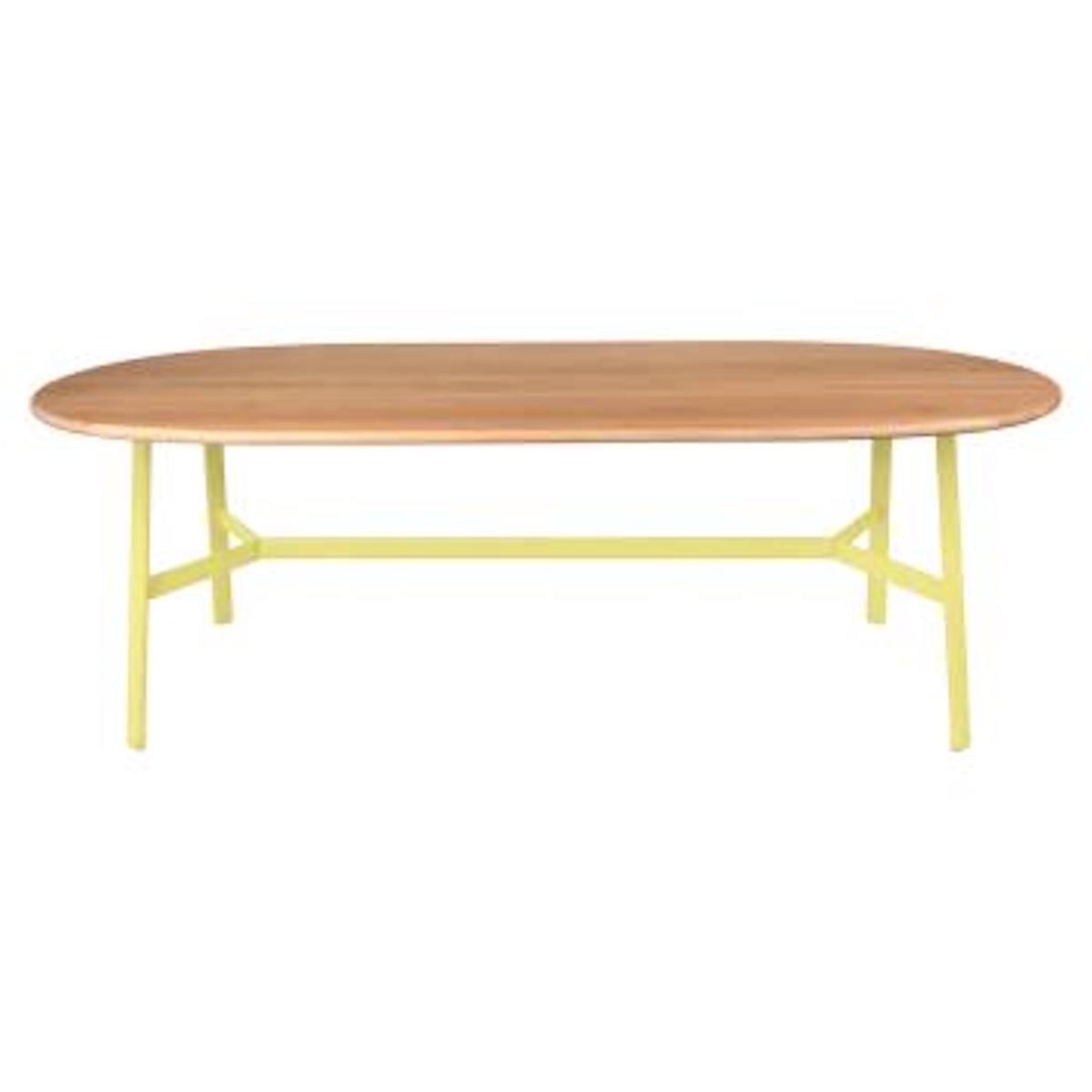 Table chêne ovaler 220x95cm SO'O Fermob Indoo citron givré