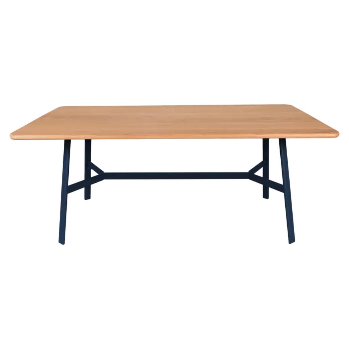Table chêne SO'O Fermob Indoor 180x90cm bleu abysse
