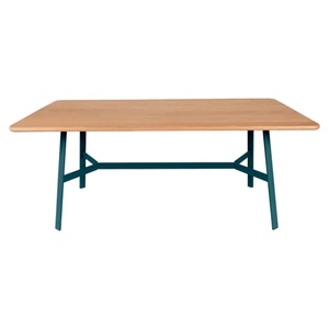 Table chêne SO'O Fermob Indoor 180X90cm bleu acapulco