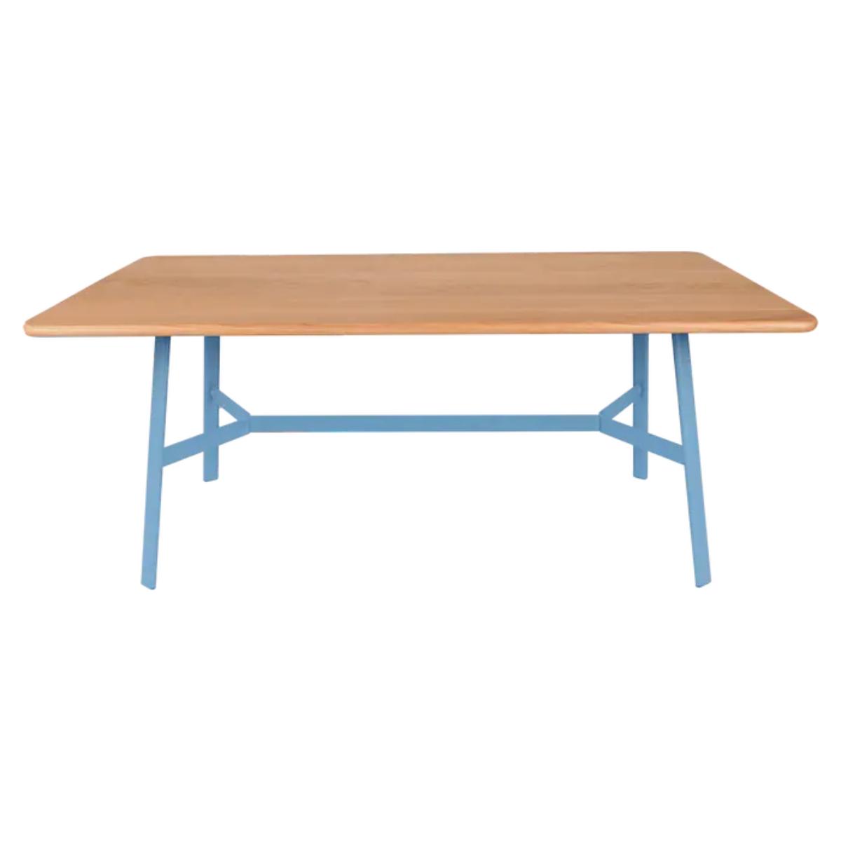 Table chêne SO'O Fermob Indoor 180X90cm bleu maya