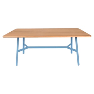 Table chêne SO'O Fermob Indoor 180X90cm bleu maya