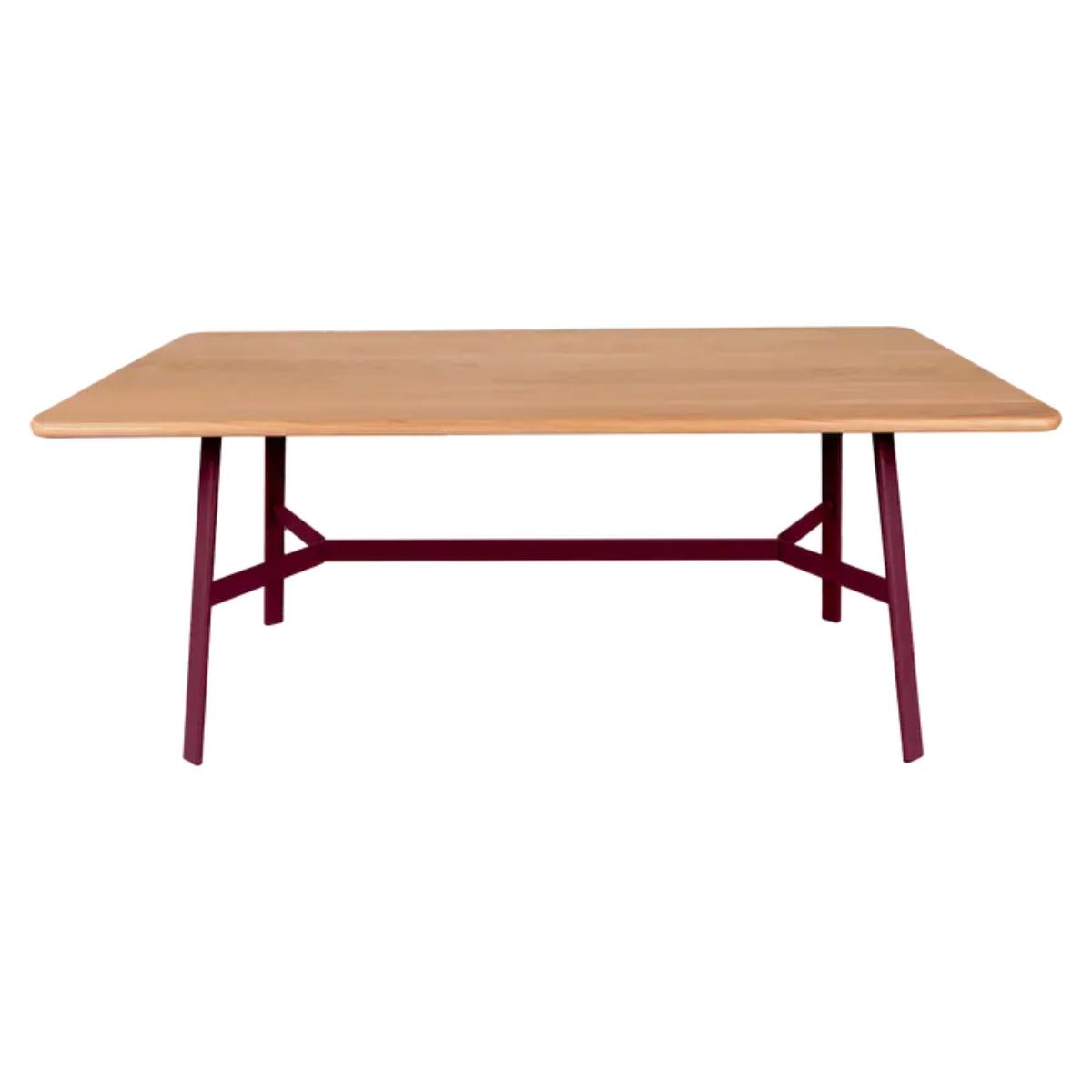 Table chêne SO'O Fermob Indoor 180X90cm cerise noire