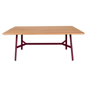 Table chêne SO'O Fermob Indoor 180X90cm cerise noire
