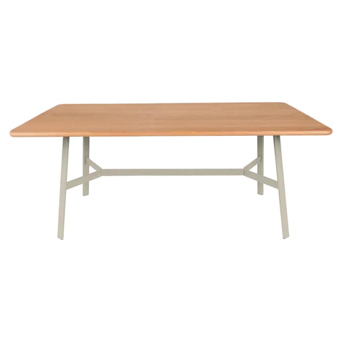 Table chêne SO'O Fermob Indoor 180x90cm gris argile