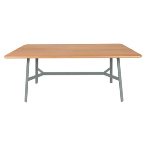 Table chêne SO'O Fermob Indoor 180x90cm gris lapili