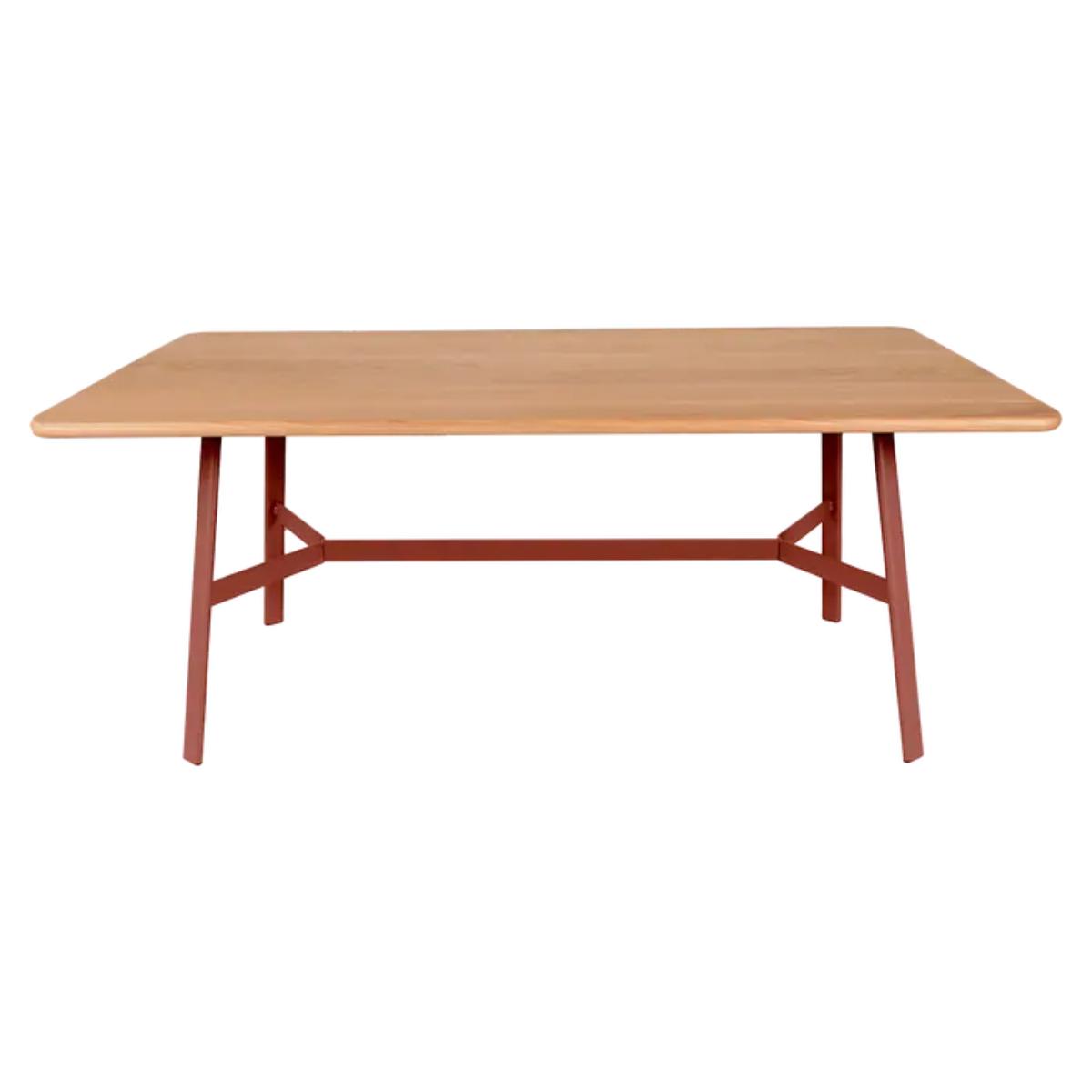 Table chêne SO'O Fermob Indoor 180x90cm ocre rouge