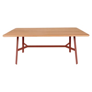 Table chêne SO'O Fermob Indoor 180x90cm ocre rouge