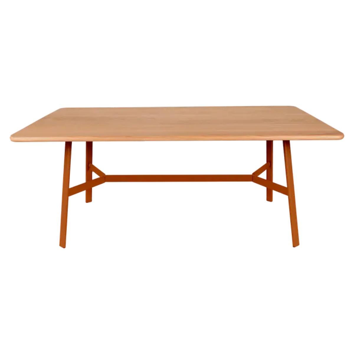 Table chêne SO'O Fermob Indoor 180x90cm orange confite
