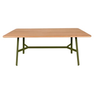 Table chêne SO'O Fermob Indoor 180x90cm pesto