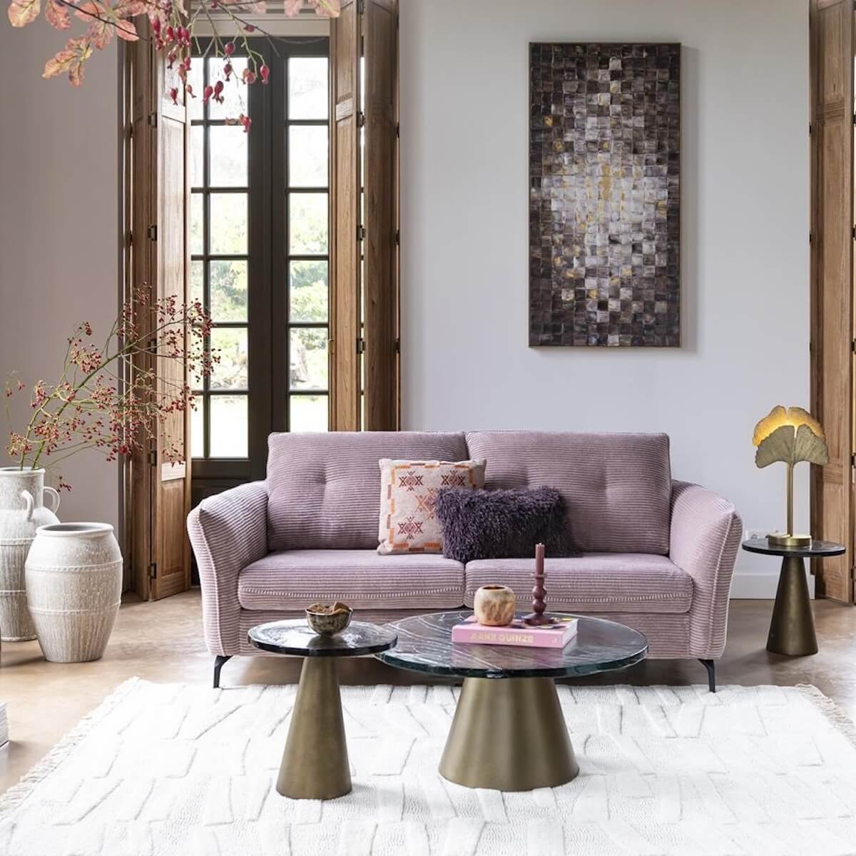 Table d'appoint 41x41x43cm ELOY Henders & Hazel verre