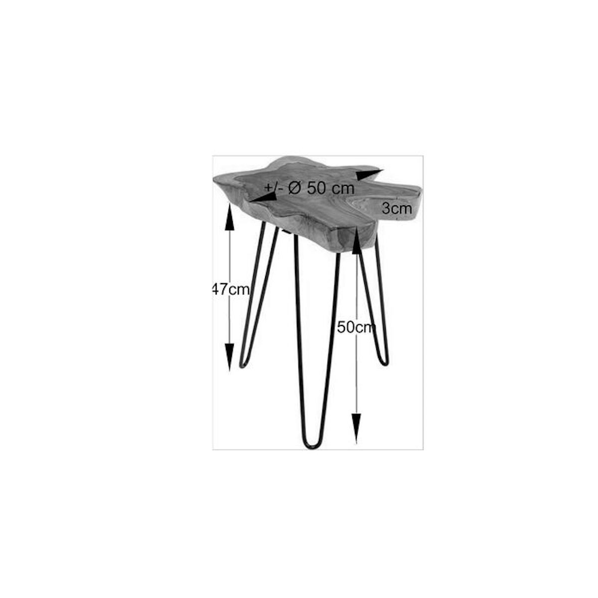 Table d'appoint 50x50cm ASPEN Kare Design nature