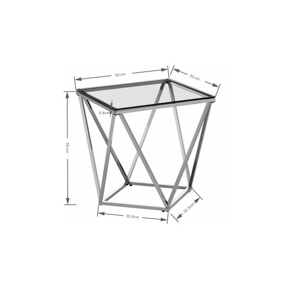 Table d'appoint Cristallo 50x50cm Kare Design